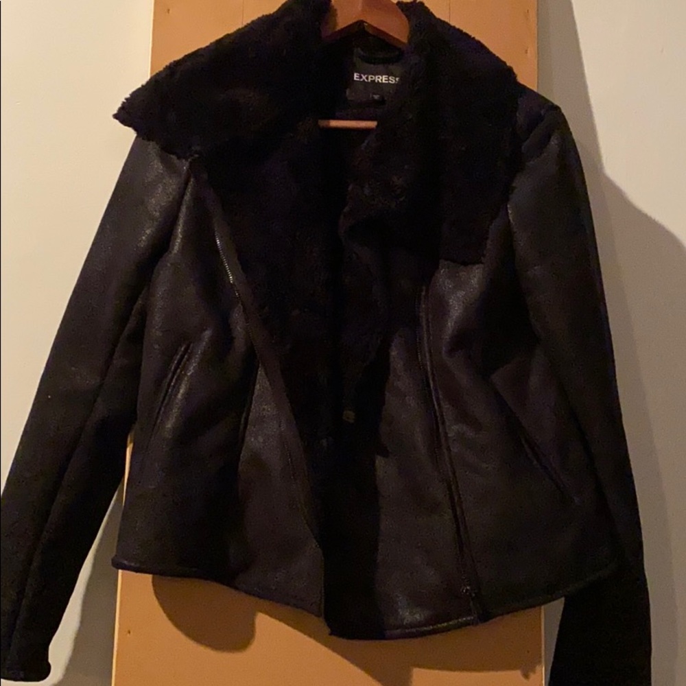 Express faux fur coat